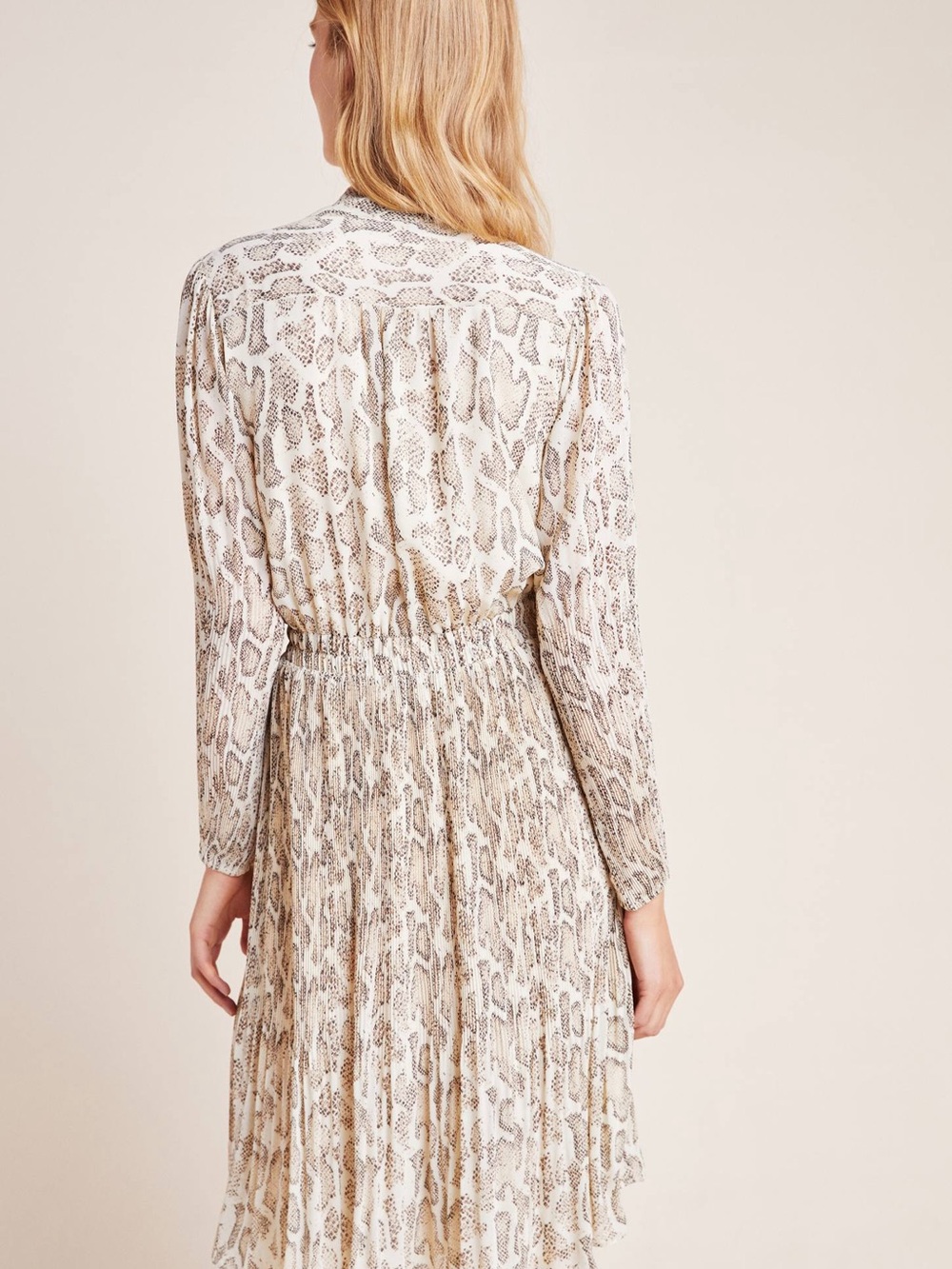 NWT Current Air Anthropologie Olivia Snake Print Pleated Midi Dress XS - Picture 5 of 9